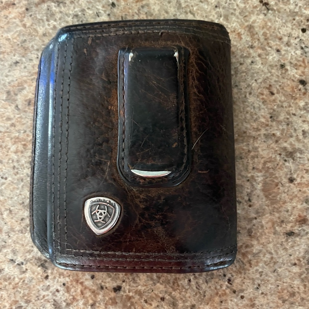 Ariat Brown Leather Money Clip